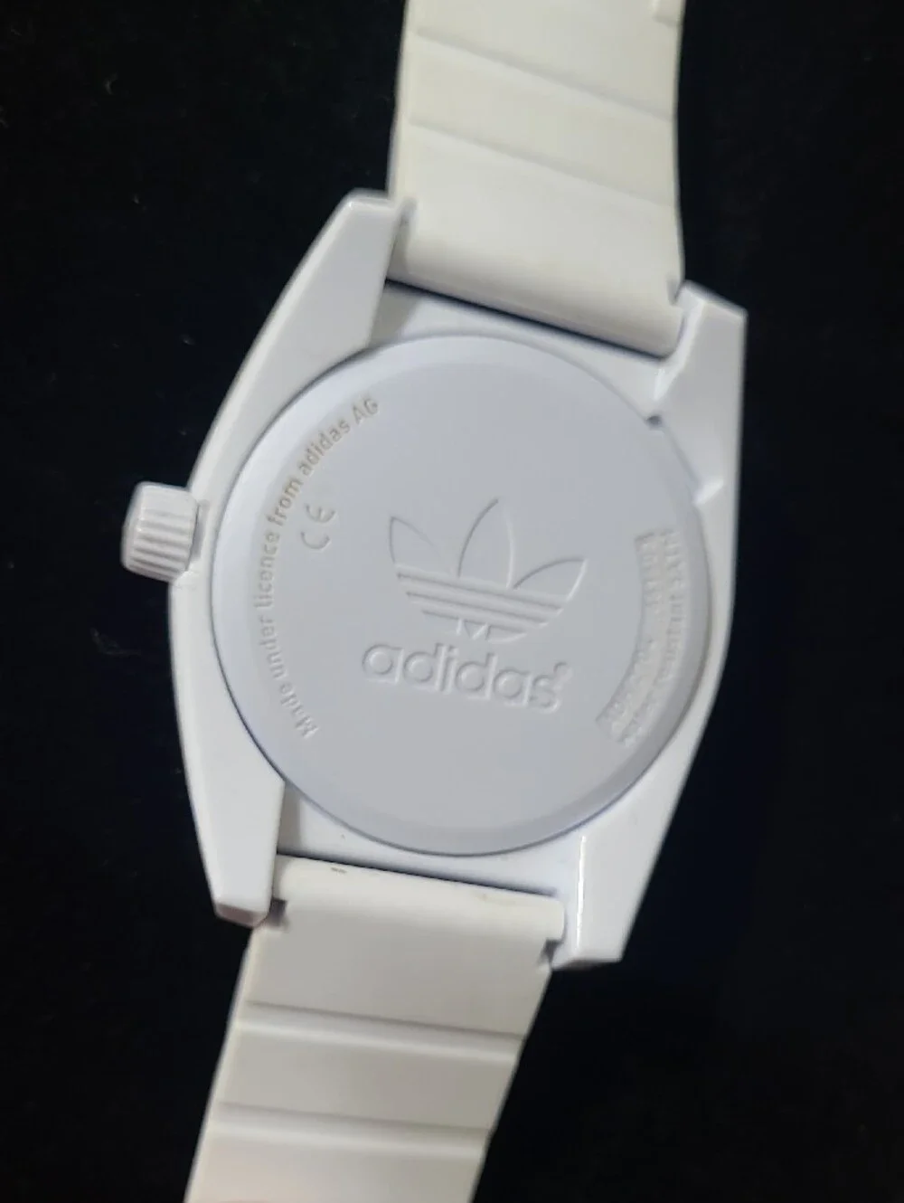 adidas Santiago White Watch with Blue Trefoil Dial